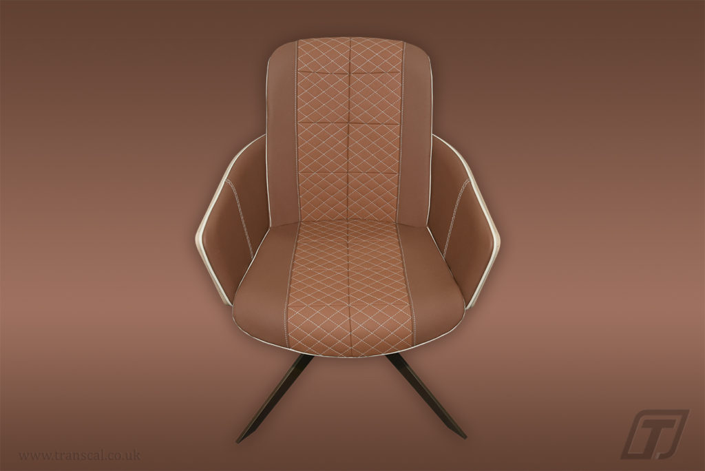 Wooden frame leather chair